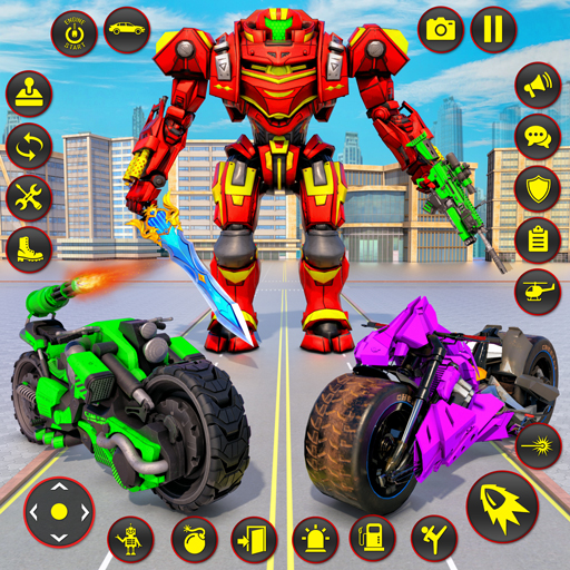 Futuristic Bike Robot War Game