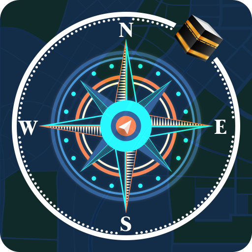 Qibla compass map: GPS compass