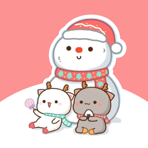 Christmas Greeting Mochi Peach