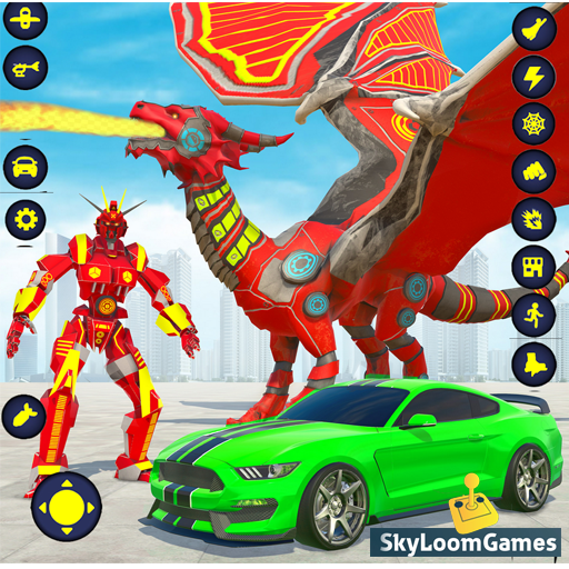 Flying Dragon Robot Car Games