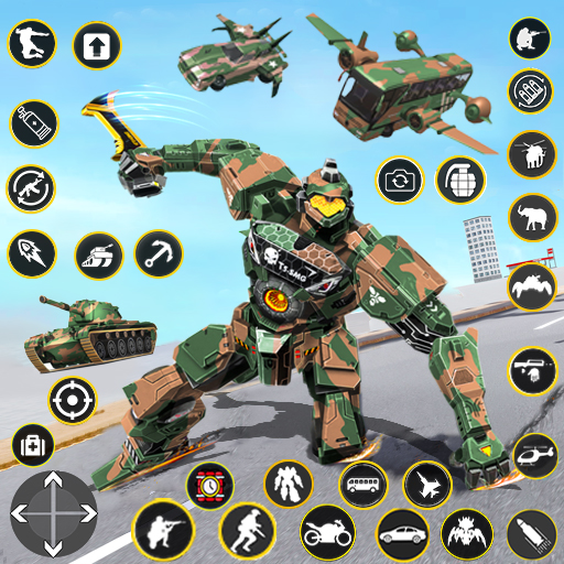 Game mobil robot bus tentara