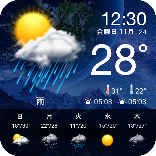 天気・雨雲レーダー・台風の天気予報アプリ