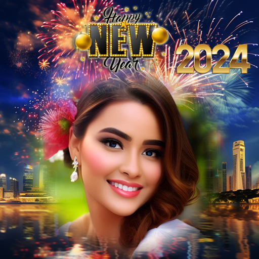 New year photo frame 2024