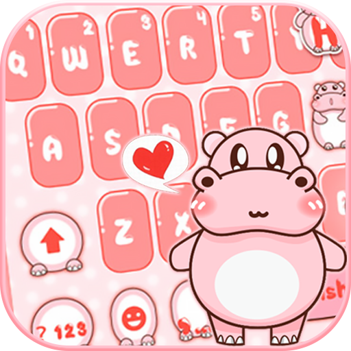 Pink Cute Hippo 主题键盘