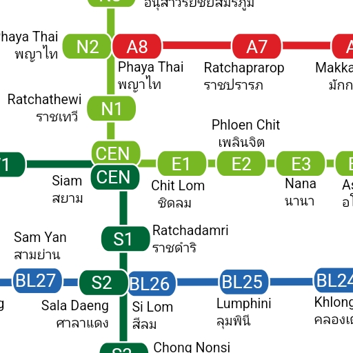 Bangkok MRT BTS ARL Map