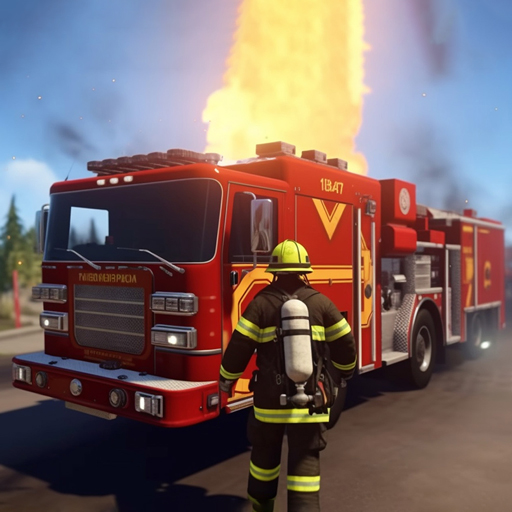 Ciężarówka strażacka Gra 3D