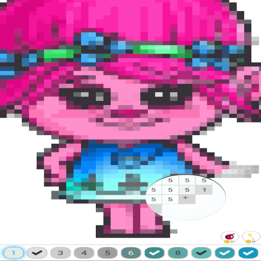 troll pixel art da colorare