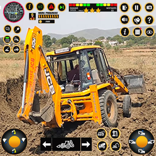 simulator penggali salju: jcb