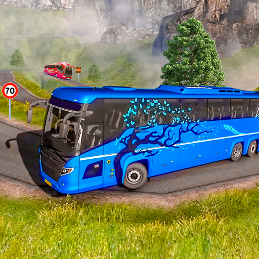 Off road uphill mountain Bus